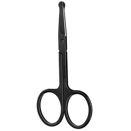 Safety Scissors,Premium Manicure Rounded Tip Scissors Multi-purpose,Men's Series Hair Removal Tools,Stainless Steel High Precision Blade,Beauty Grooming for Eyebrow,Eyelash,Dry Skin,Nose Hair 3.5 inch