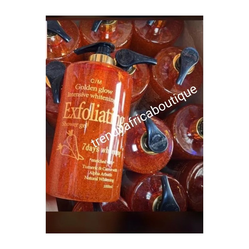 Golden GLOW INTENSIVE Exfoliating Whitening Shower Gel. Tumeric & Carrot👌1000ml