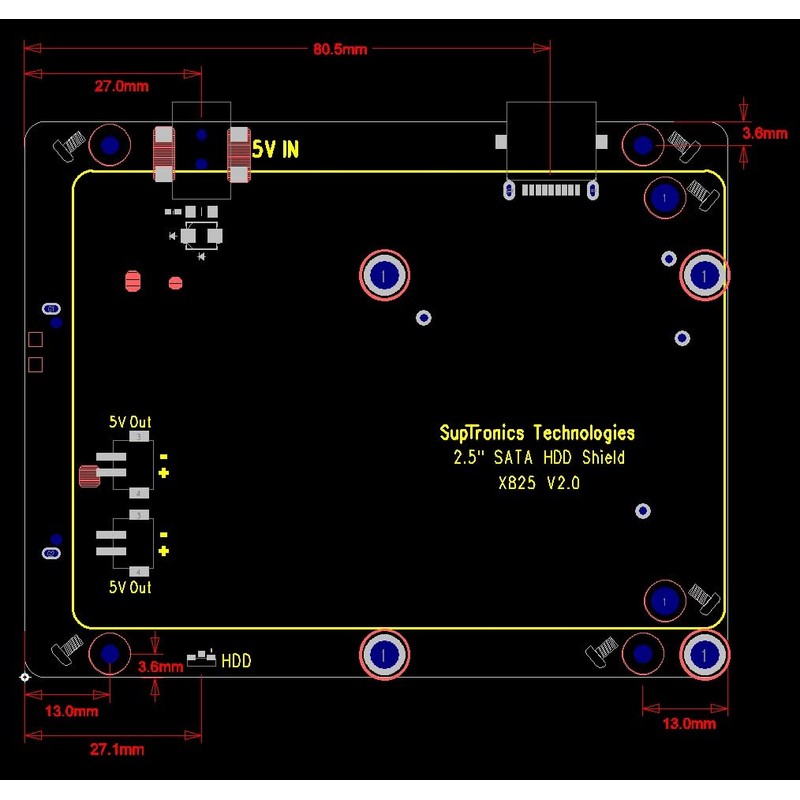 Geekworm para almacenamiento Raspberry Pi 4 SATA, X825 V2.0 2.5