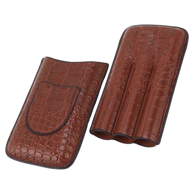 3 Finger Cigar Case Artificial Leather Soft Anti Fade Breathable