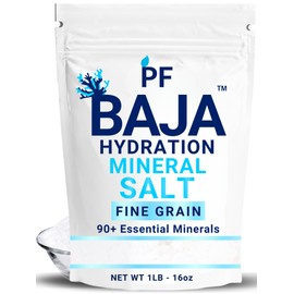 Planting Foods Baja Mineral Salt | 1lb – 16oz. Fine Grain | 100% Organic & Unrefined, Low Sodium Salt, Microplastic Free, 90+ Essential Minerals | Hand Harvested | Perfect for Cooking & Hydration