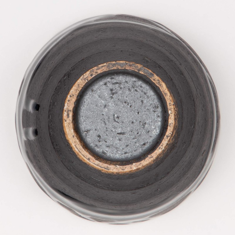 Shigaraki Ware MR-3-3516 Hechimon Tea Cup with Black Glaze