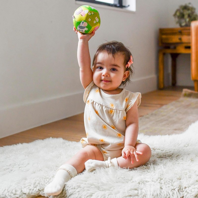 HABA Soft Baby Ball with Farm Animals for Tummy Time