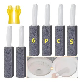 6 Pcs Limpieza Inodoro De Baño Cepillo Piedra Pómez+ Guantes