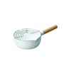 Pearl Metal Tempura Pot 18cm Enamel Single Handle Blanc Kitchen