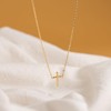 HANLI Gold Small Cross Dainty Necklaces for Women - 14K