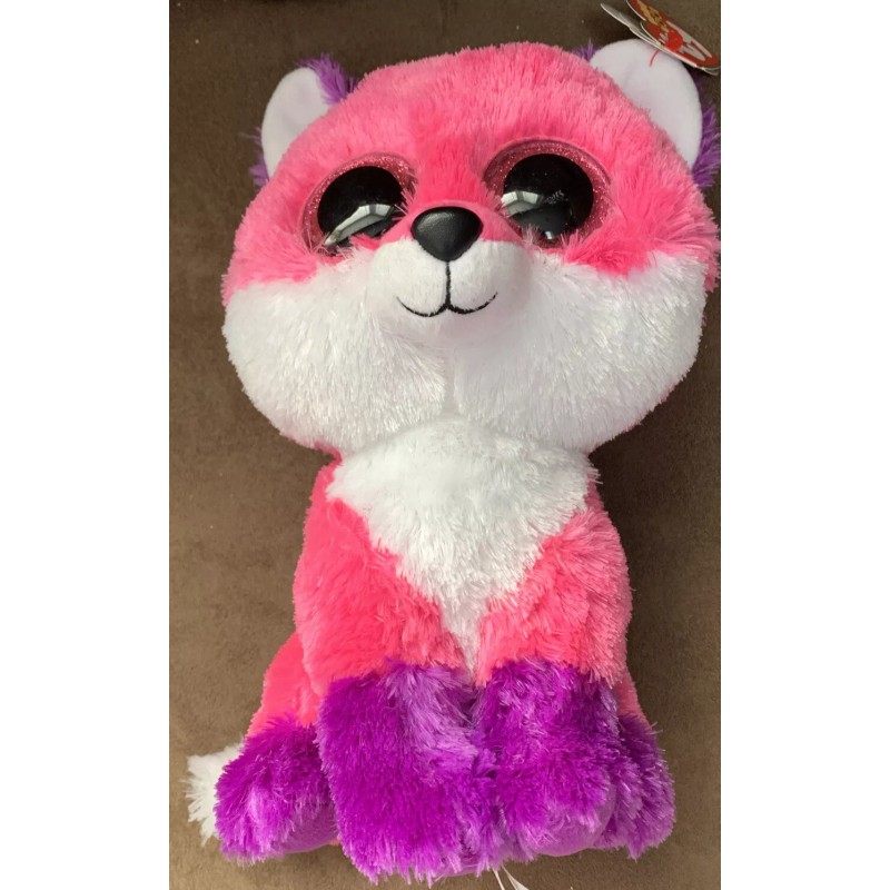 TY BEANIE BOOS JOEY FOX 9” PINK PURPLE PLUSH RARE