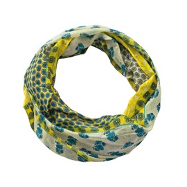 Sunsa Women's Loop Scarf, Cotton Tube Scarf, Spring / Summer Loop Scarf with Flower Design, Accessories for Women, Scarf Scarves and Scarves as a Gift for Women/Girlfriend, Yellow #2
