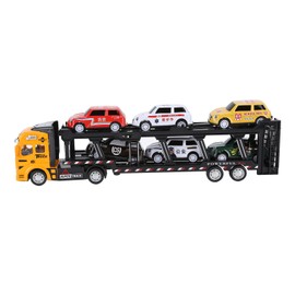 Carrier Truck Toy Model Alloy Detachable Six Car Kids Transport Truck Simulation ModelYellow