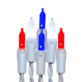 JinBest Red White and Blue Christmas Lights, UL Certified and Commercial Grade 100 LED Christmas Decorations String Lights, for Indoor and Outdoor Use.