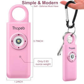 Original Self Defense for Women - Personal Alarm for Women - Recommended by Police - 130dB Siren LED Strobe Light Pop Color Key Chain (Pink)
