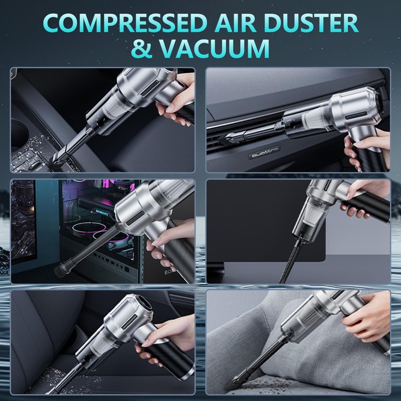 houscly Car Vacuum Portable Cordless Foldable 20000PA High Power Mini