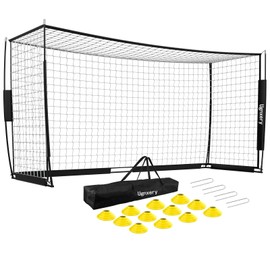Ugnxery 12x6 FT Soccer Goal, Portable Backyard Net with Carry Bag & Cones