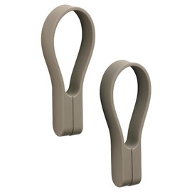 Zone Denmark Loop Towel Clips, Towel Hangers, Magnetic Towel Clips, Clips for Towels and Tea Towels, 9 cm, 2 Pack Taupe