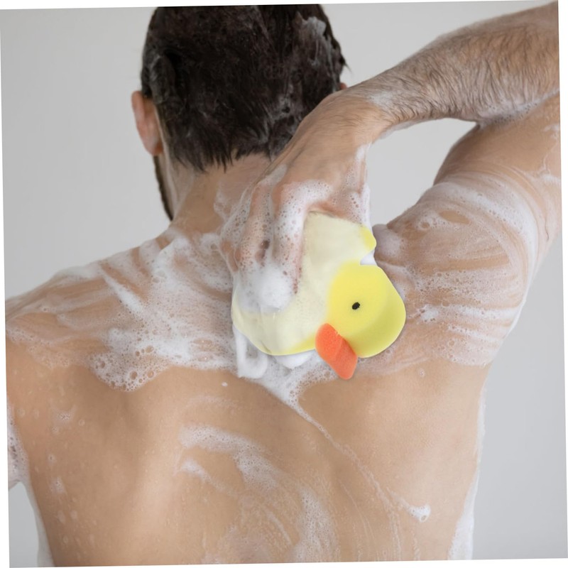 Baluue 4pcs Duck Shaped Bath Sponge Gentle Exfoliating Body Scrubbers