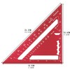 7 Inch Carpenter Square, Red Triangle Ruler, High Precision Aluminum