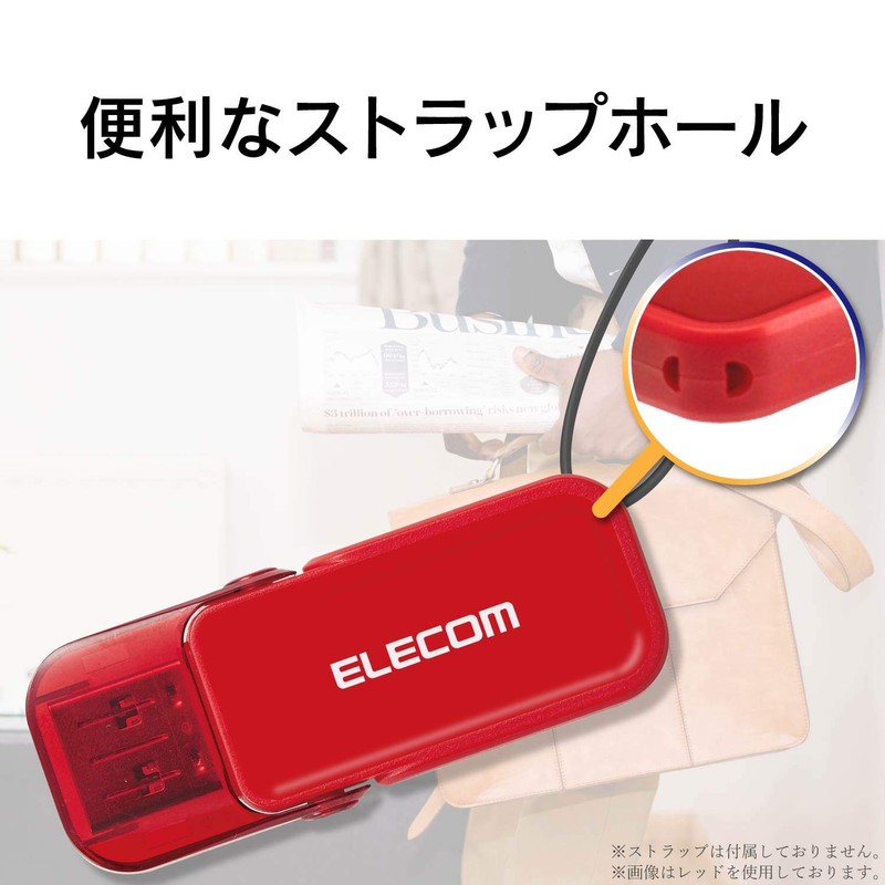 Elecom MF-FCU3032GBK 32GB USB 3.0 3.1 (Gen1) No Loss Cap