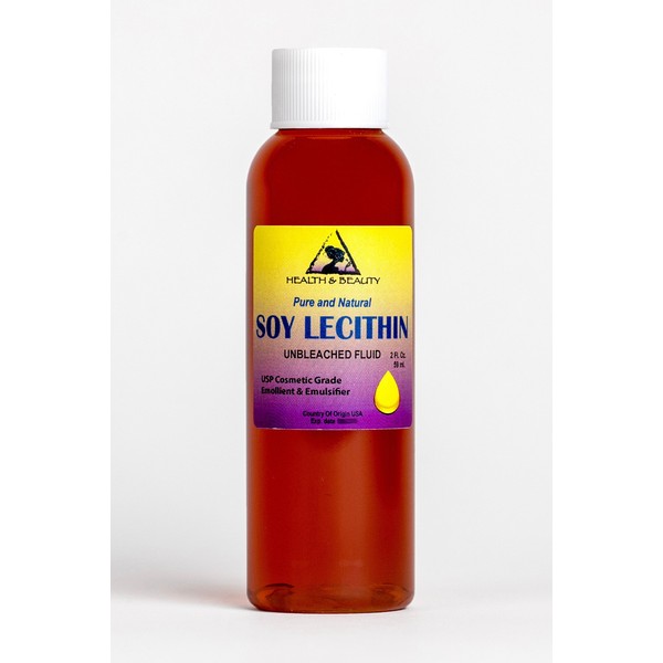 Lecithin Soy Unbleached Fluid Liquid Emulsifier Emollient Stabilizer Pure 2 oz