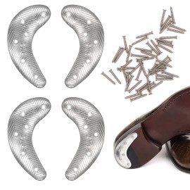 Goetor Heel Plates 4 Pcs Metal Shoes Heel Taps Tips Repair Pad Replace
