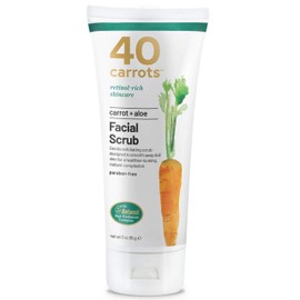 40 Carrots Carrot Aloe Facial Cleansing Facial Scrub - Helps Improve Skin Tone & Texture | Get Softer Radiant Looking Skin | Made in USA, Paraben & Cruelty Free (3oz)