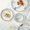 Pokini Marble Gold Rim Dinnerware Sets, Porcelain Plates and Bowls