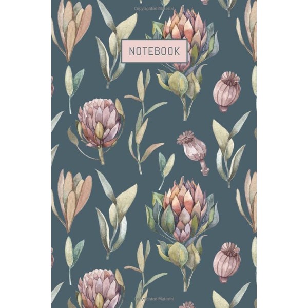 Notebook: College Ruled Notebook | Watercolor Protea Flower Journal Gift