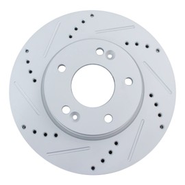 Performance Brake Rotor Drilled & Slotted Coated Front Pair for Hyundai