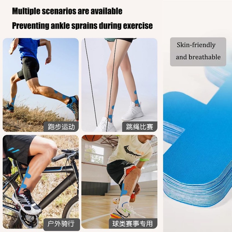 Precut Kinesiology Tape for Achilles Tendon, 8 PCS Achilles Tendonitis