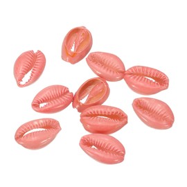 PATIKIL Cowrie Sea Shells, 10 Pcs Pink Smooth Oval Seashells Beads Natural Cowrie Beach Shells Decoration Craft Bead for DIY Bracelet Jewelry Crafting