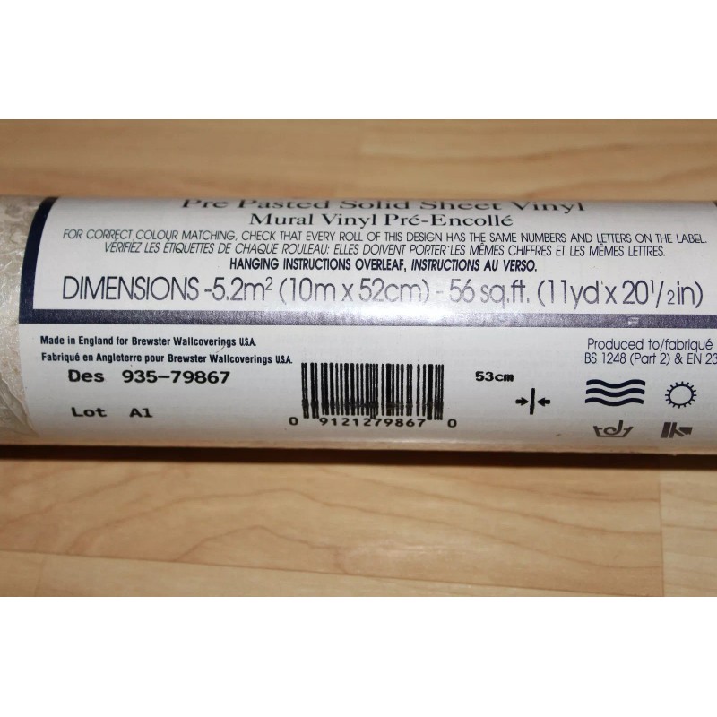 Mirage Sealed Roll Pre Pasted Solid Sheet Vinyl Mirage Wallcovering