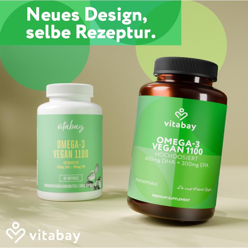 Vitabay Omega 3 Vegan High Dose - 1100 mg Algae