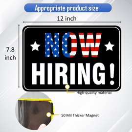 2 Pack Now Hiring Business Car Door Magnets Magnetic Signs 12" x 7.9"