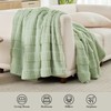 Amélie Home Luxury Striped Faux Fur Throw Blanket for Couch,
