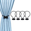 Tifanso Black Magnetic Curtain Tiebacks - 4pcs Curtain Tie Backs