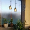 YIKEGE LICHT 3X Outdoor Chandelier Pendant Light for Gazebo Battery