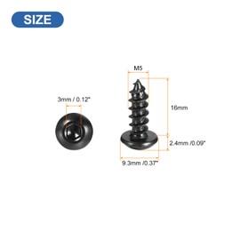 QUARKZMAN M5 x 16mm Carbon Steel Hex Self Drilling Screws Wood Screw Pack of 25