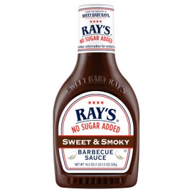 Ray's No Sugar Added Sweet & Smoky Barbecue Sauce, 18.5 oz. (Pack of 2)