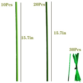 Plant Stakes 30 Pcs Plant Stakes Plant Support Stickr Garden Green Bendable Single Stem Plant Support Stakes for Indoor Outdoor Plants Potted Plants Flowers Tomato Orchid Peony Rose 16Inches