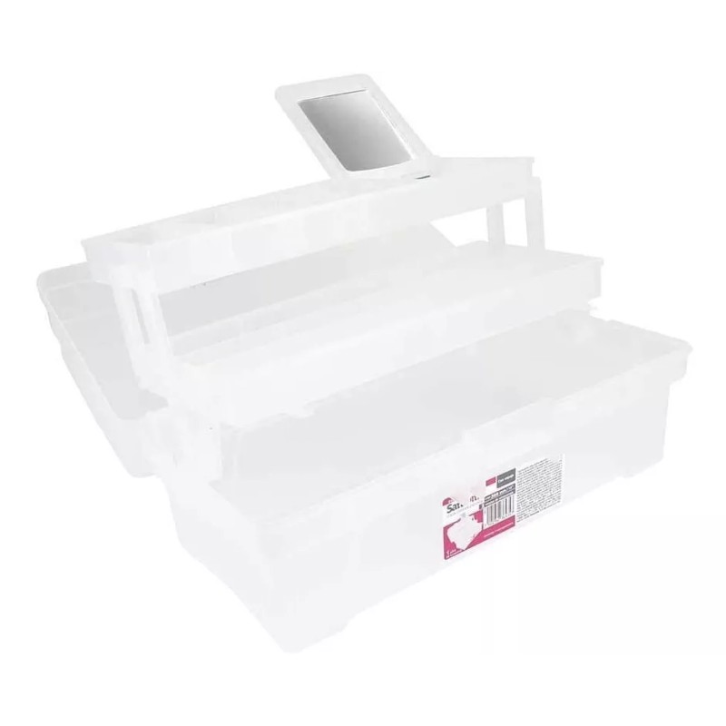 Sanhome Caja Multiusos Vanity Rosa/transparente 14'' - 6402 Sanhome