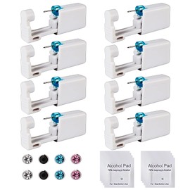 8 Stück Ohrloch Stecher Set, Ohrringe Selber Stechen Kit mit 8 Edelstahl Ohrsteckern, Sicher und Steril für Empfindliche Haut, Ideal für Mädchen und Damen