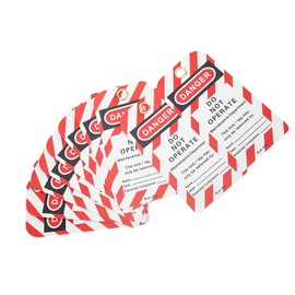 Tbest Safety Tag, 10 Pieces Lockout Tag Danger Do Not Operate Safety Warning Front/Back Label PVC for Equipment