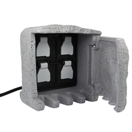 Skywin Outdoor Power Strip Weatherproof Stone Cover, 6 feet Outdoor Plug Strip Waterproof Extension Cord with 4 IP44 (Grey)