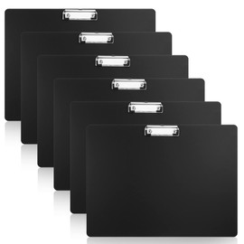 6 Pcs Black Extra Large 11x17 Clipboard Landscape Clipboards with Low Profile Clip Horizontal Sketch Board Reusable Plastic Art Clipboard Lap Boards for Drawing Sketching Art Supplies, 3mm Thick