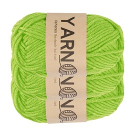 sourcing map 3Pcs Crocheting Yarn, 1.8mm Green 5 Ply Acrylic Yarn 75 g Sport Weight Yarns Bulk Soft and Fluffy Yarns for Knitting DIY Crochet Handicraft Blankets Gift,164 Yards Total