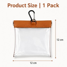 Livawnd Golf Tee Ball Bag Pouch Clip Holder Transparent for Men Women,Tee Waterproof Professional Holder Including Wood Bamboo Tees for Golf Course (1 Pack Brown)