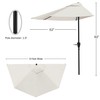 Half Umbrella Outdoor Patio Shade - 9 ft Patio Umbrella