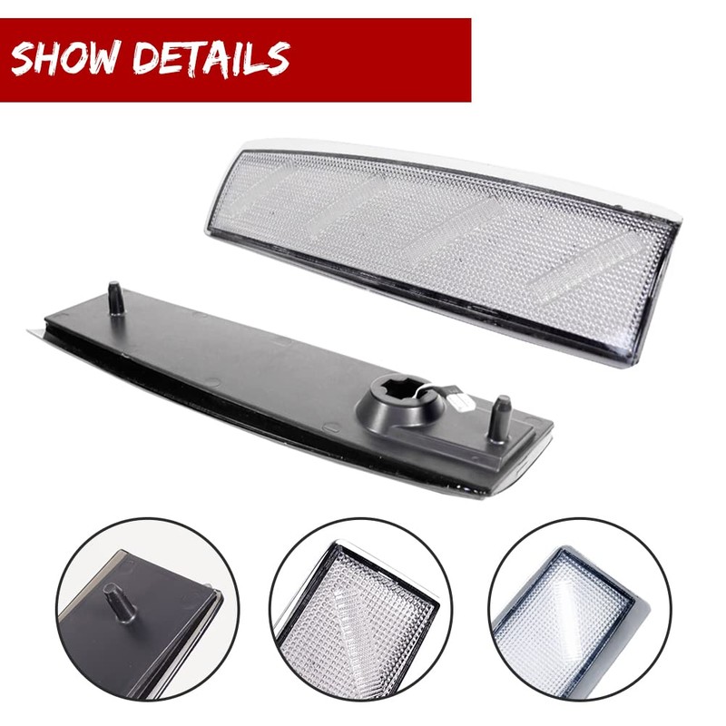 KENRTIR Clear Lens Front Side Marker Corner Lights Housing Assembly