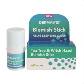 Derma V10 Blemish Stick, Tea Tree And Witch Hazel, For Clearer Skin, Calming And Soothing, Helps Target Spots And Blemishes, For Everyday Use, Vegan Friendly