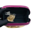 Boutique De FGG PU Leather Metal Clutches Women Formal Purple