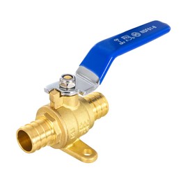 EFIELD 3/4-inch Pex Crimp Shut-off Brass Ball Valve with Drop-ear, Blue Levels, ASTM F1807, No Lead,(VALVE411)